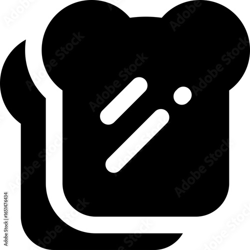 bread glyph icon. Strong and solid vector icon for websites, mobile interfaces, presentations, and visual branding. High quality and easy to edit.