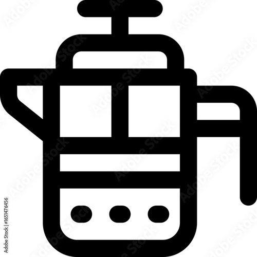 french press line icon. Clean and minimalist vector icon for websites, mobile apps, presentations, and logos. Fully scalable and customizable for any project.