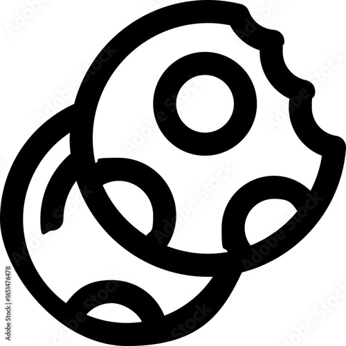 cookie line icon. Clean and minimalist vector icon for websites, mobile apps, presentations, and logos. Fully scalable and customizable for any project.