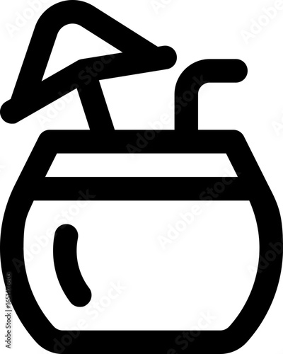 coconut drink line icon. Clean and minimalist vector icon for websites, mobile apps, presentations, and logos. Fully scalable and customizable for any project.