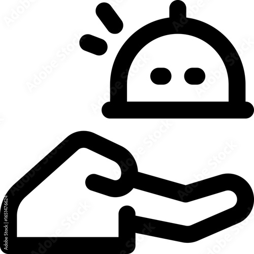 serving dish line icon. Clean and minimalist vector icon for websites, mobile apps, presentations, and logos. Fully scalable and customizable for any project.