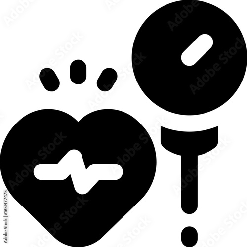 heart pressure glyph icon. Strong and solid vector icon for websites, mobile interfaces, presentations, and visual branding. High quality and easy to edit.