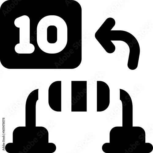 push up glyph icon. Strong and solid vector icon for websites, mobile interfaces, presentations, and visual branding. High quality and easy to edit.