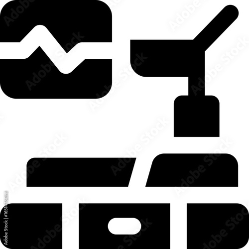 treadmill glyph icon. Strong and solid vector icon for websites, mobile interfaces, presentations, and visual branding. High quality and easy to edit.