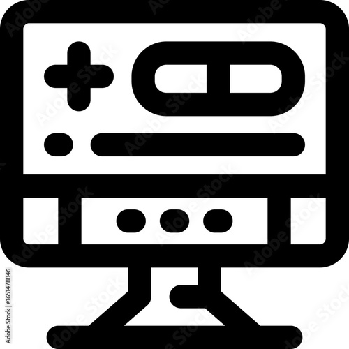 monitor line icon. Clean and minimalist vector icon for websites, mobile apps, presentations, and logos. Fully scalable and customizable for any project.