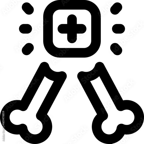 broken bone line icon. Clean and minimalist vector icon for websites, mobile apps, presentations, and logos. Fully scalable and customizable for any project.