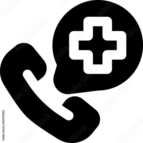 emergency call glyph icon. Strong and solid vector icon for websites, mobile interfaces, presentations, and visual branding. High quality and easy to edit.