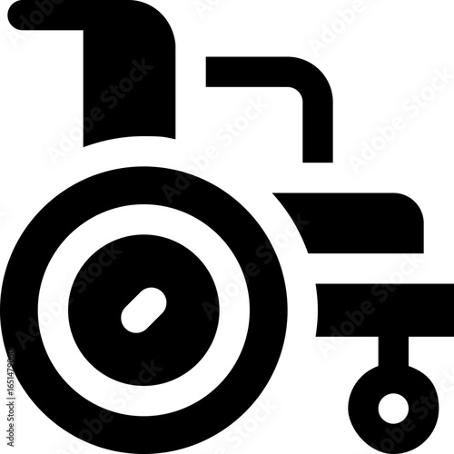 wheel chair glyph icon. Strong and solid vector icon for websites, mobile interfaces, presentations, and visual branding. High quality and easy to edit.
