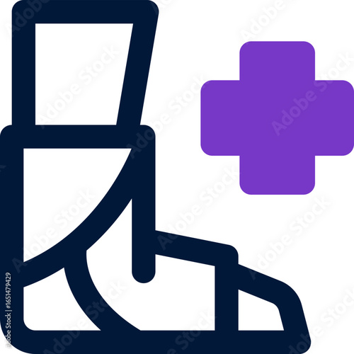 broken leg duotone icon. Sleek and modern vector icon for websites, mobile apps, marketing materials, and corporate design. Fully scalable and ready to use.