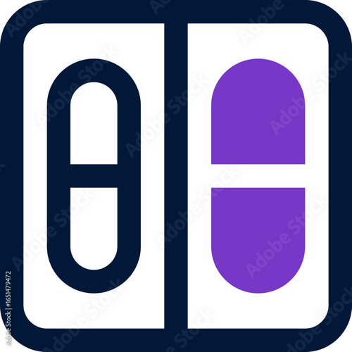 pill duotone icon. Sleek and modern vector icon for websites, mobile apps, marketing materials, and corporate design. Fully scalable and ready to use.