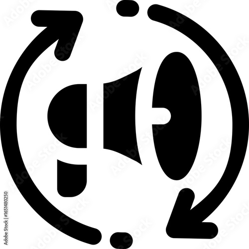 marketing automation glyph icon. Strong and solid vector icon for websites, mobile interfaces, presentations, and visual branding. High quality and easy to edit.