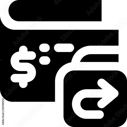 cashback glyph icon. Strong and solid vector icon for websites, mobile interfaces, presentations, and visual branding. High quality and easy to edit.