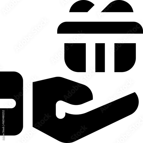 giveaway glyph icon. Strong and solid vector icon for websites, mobile interfaces, presentations, and visual branding. High quality and easy to edit.