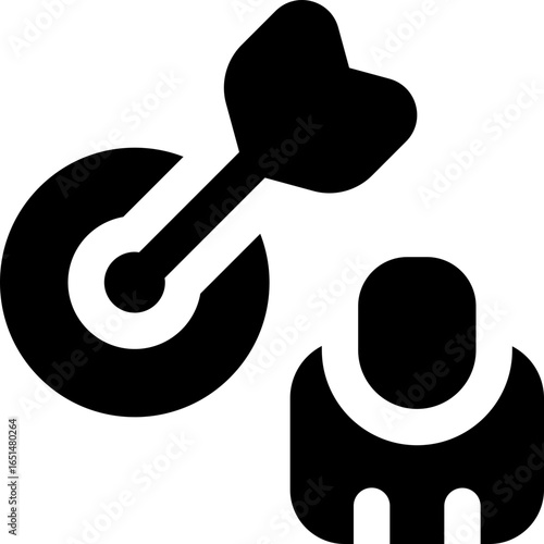 target audience glyph icon. Strong and solid vector icon for websites, mobile interfaces, presentations, and visual branding. High quality and easy to edit.