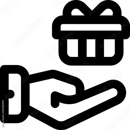 giveaway line icon. Clean and minimalist vector icon for websites, mobile apps, presentations, and logos. Fully scalable and customizable for any project.