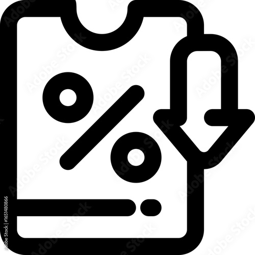 discount line icon. Clean and minimalist vector icon for websites, mobile apps, presentations, and logos. Fully scalable and customizable for any project.