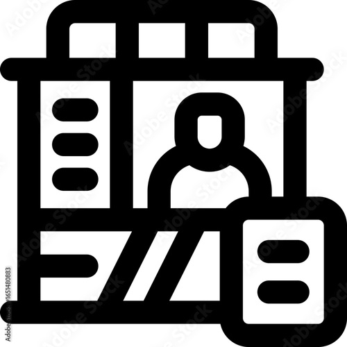 kiosk line icon. Clean and minimalist vector icon for websites, mobile apps, presentations, and logos. Fully scalable and customizable for any project.
