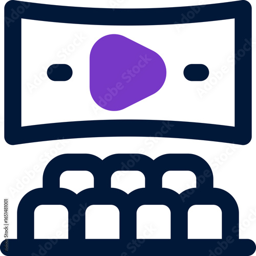 cinema duotone icon. Sleek and modern vector icon for websites, mobile apps, marketing materials, and corporate design. Fully scalable and ready to use.