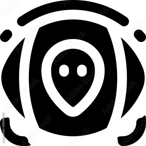 map view glyph icon. Strong and solid vector icon for websites, mobile interfaces, presentations, and visual branding. High quality and easy to edit.