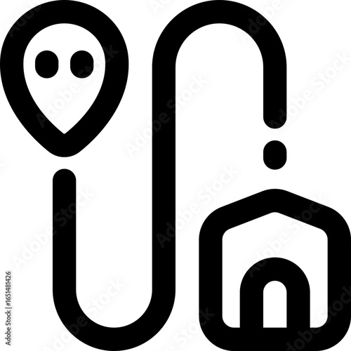 route line icon. Clean and minimalist vector icon for websites, mobile apps, presentations, and logos. Fully scalable and customizable for any project.