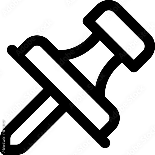 push pin line icon. Clean and minimalist vector icon for websites, mobile apps, presentations, and logos. Fully scalable and customizable for any project.