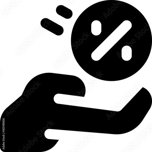 commission glyph icon. Strong and solid vector icon for websites, mobile interfaces, presentations, and visual branding. High quality and easy to edit.