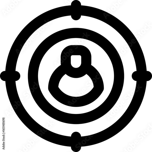 target audience line icon. Clean and minimalist vector icon for websites, mobile apps, presentations, and logos. Fully scalable and customizable for any project.