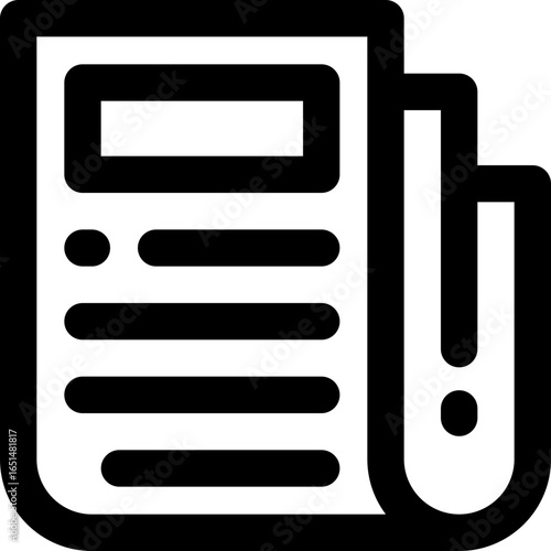 newspaper line icon. Clean and minimalist vector icon for websites, mobile apps, presentations, and logos. Fully scalable and customizable for any project.