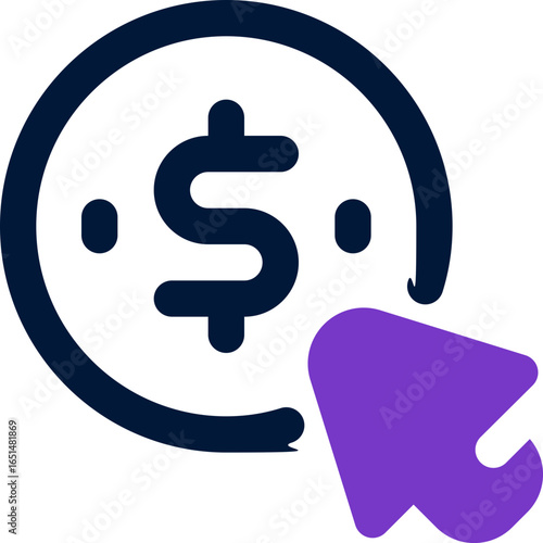 pay per click duotone icon. Sleek and modern vector icon for websites, mobile apps, marketing materials, and corporate design. Fully scalable and ready to use.