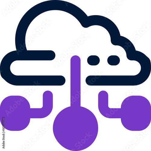 cloud computing duotone icon. Sleek and modern vector icon for websites, mobile apps, marketing materials, and corporate design. Fully scalable and ready to use.