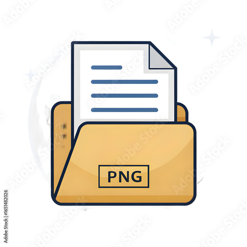 PNG File Icon: Document in Folder - Perfect for Website & App Design