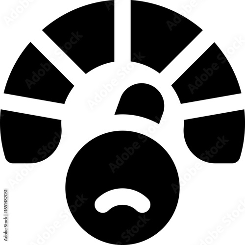 sadness glyph icon. Strong and solid vector icon for websites, mobile interfaces, presentations, and visual branding. High quality and easy to edit.