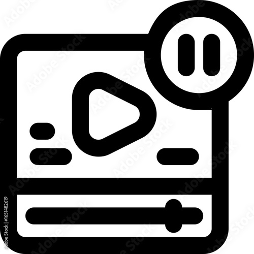 pause video line icon. Clean and minimalist vector icon for websites, mobile apps, presentations, and logos. Fully scalable and customizable for any project.
