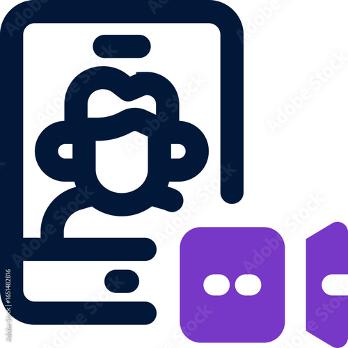 video call duotone icon. Sleek and modern vector icon for websites, mobile apps, marketing materials, and corporate design. Fully scalable and ready to use.