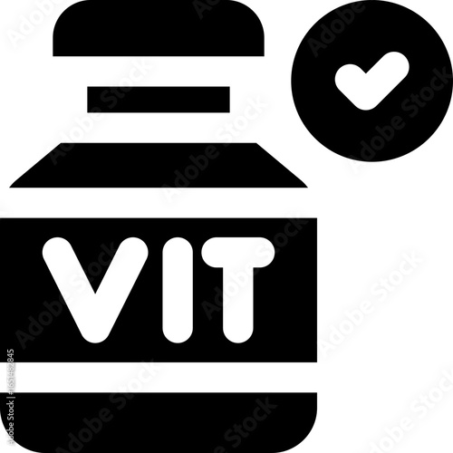 vitamine glyph icon. Strong and solid vector icon for websites, mobile interfaces, presentations, and visual branding. High quality and easy to edit.