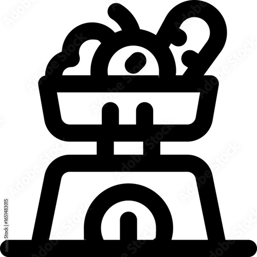 food scale line icon. Clean and minimalist vector icon for websites, mobile apps, presentations, and logos. Fully scalable and customizable for any project.