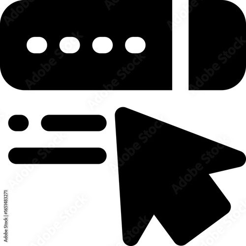 search bar glyph icon. Strong and solid vector icon for websites, mobile interfaces, presentations, and visual branding. High quality and easy to edit.