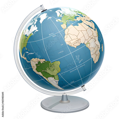 Explore the World: Detailed Globe Illustration for Education and Travel