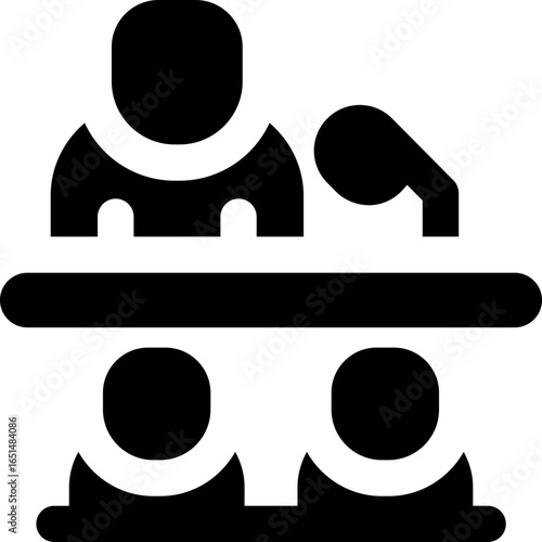 conference glyph icon. Strong and solid vector icon for websites, mobile interfaces, presentations, and visual branding. High quality and easy to edit.