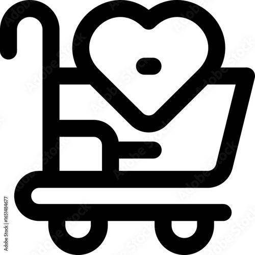 wishlist line icon. Clean and minimalist vector icon for websites, mobile apps, presentations, and logos. Fully scalable and customizable for any project.