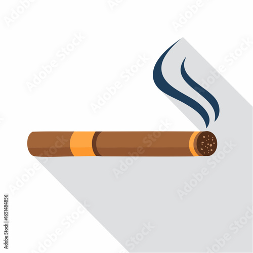 Joli cigare fumant sur fond blanc