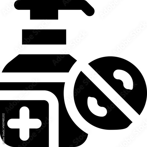 antibacterial glyph icon. Strong and solid vector icon for websites, mobile interfaces, presentations, and visual branding. High quality and easy to edit.