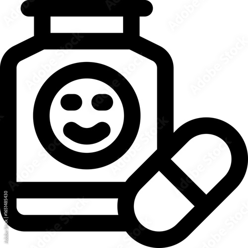 antidepressant line icon. Clean and minimalist vector icon for websites, mobile apps, presentations, and logos. Fully scalable and customizable for any project.