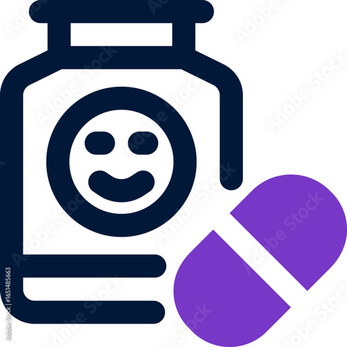 antidepressant duotone icon. Sleek and modern vector icon for websites, mobile apps, marketing materials, and corporate design. Fully scalable and ready to use.