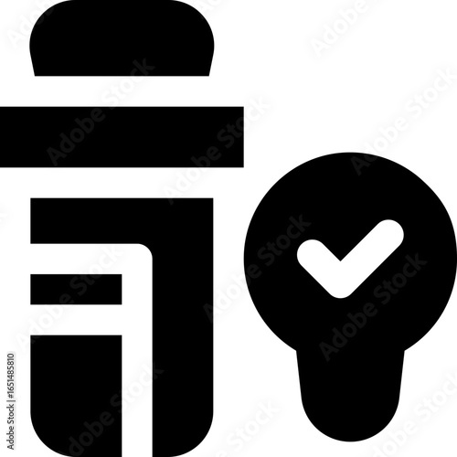 test tube glyph icon. Strong and solid vector icon for websites, mobile interfaces, presentations, and visual branding. High quality and easy to edit.
