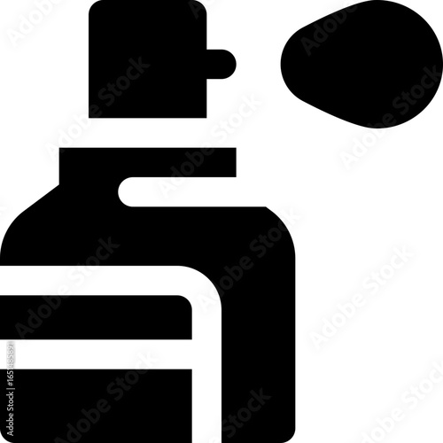 spray glyph icon. Strong and solid vector icon for websites, mobile interfaces, presentations, and visual branding. High quality and easy to edit.