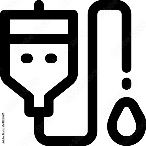 blood bag line icon. Clean and minimalist vector icon for websites, mobile apps, presentations, and logos. Fully scalable and customizable for any project.