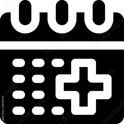 medical appointment glyph icon. Strong and solid vector icon for websites, mobile interfaces, presentations, and visual branding. High quality and easy to edit.