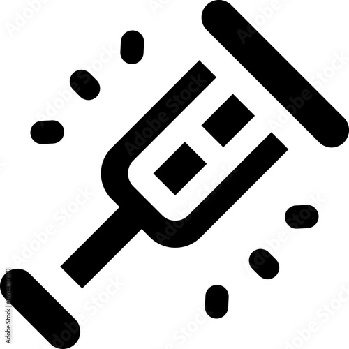 crutch glyph icon. Strong and solid vector icon for websites, mobile interfaces, presentations, and visual branding. High quality and easy to edit.