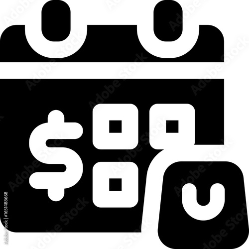 payment day glyph icon. Strong and solid vector icon for websites, mobile interfaces, presentations, and visual branding. High quality and easy to edit.